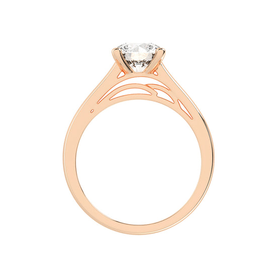 Solinae  Cathedral Round Cut Lab Diamond Ring