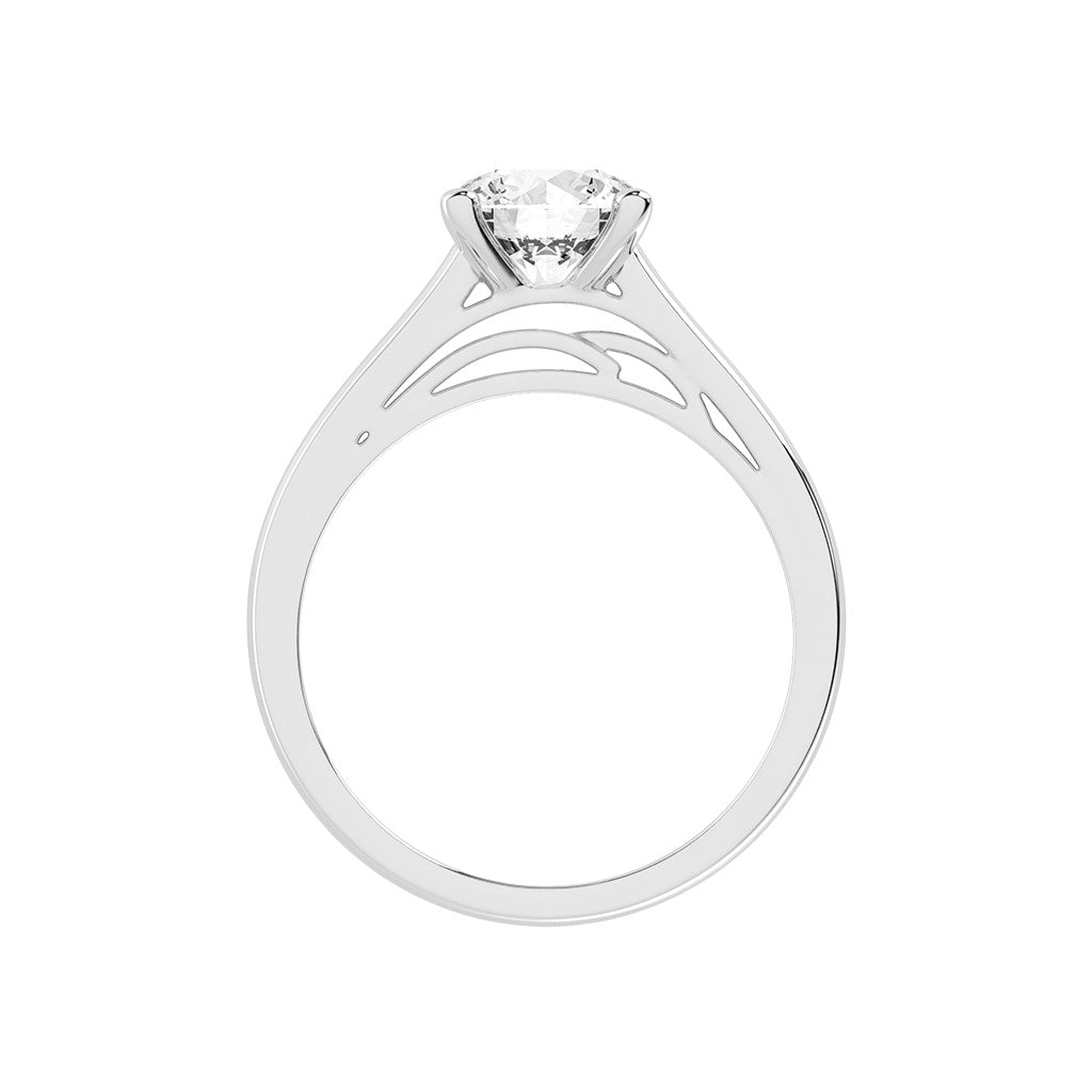 Solinae  Cathedral Round Cut Lab Diamond Ring