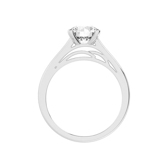 Solinae  Cathedral Round Cut Lab Diamond Ring