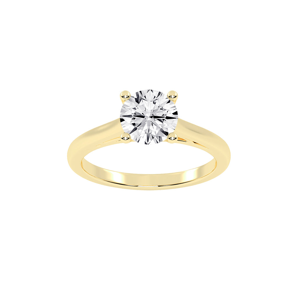 Solinae  Cathedral Round Cut Lab Diamond Ring