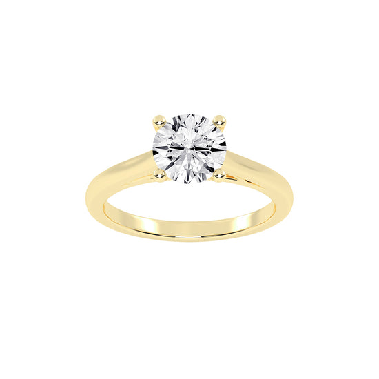 Solinae  Cathedral Round Cut Lab Diamond Ring