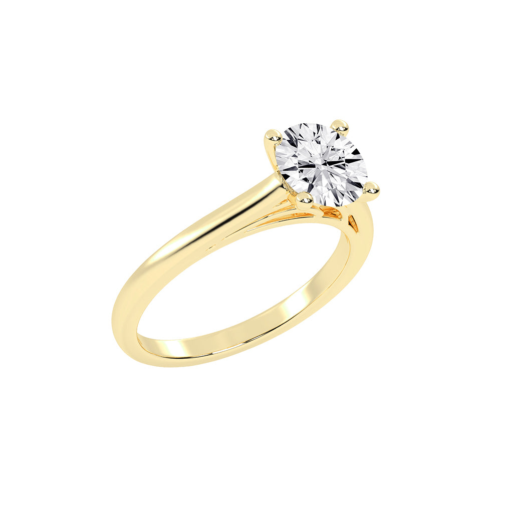 Solinae  Cathedral Round Cut Lab Diamond Ring