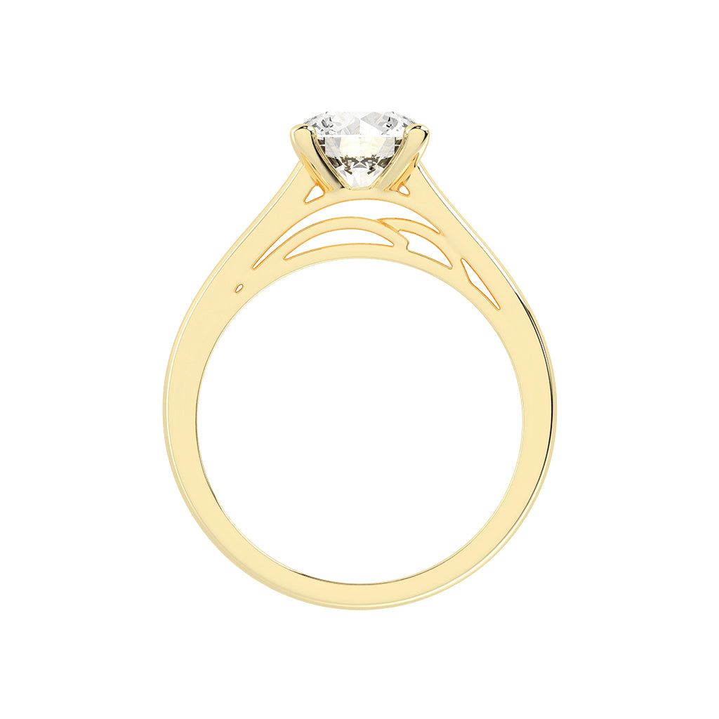 Solinae  Cathedral Round Cut Lab Diamond Ring