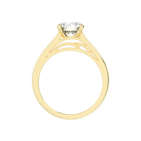 Solinae  Cathedral Round Cut Lab Diamond Ring