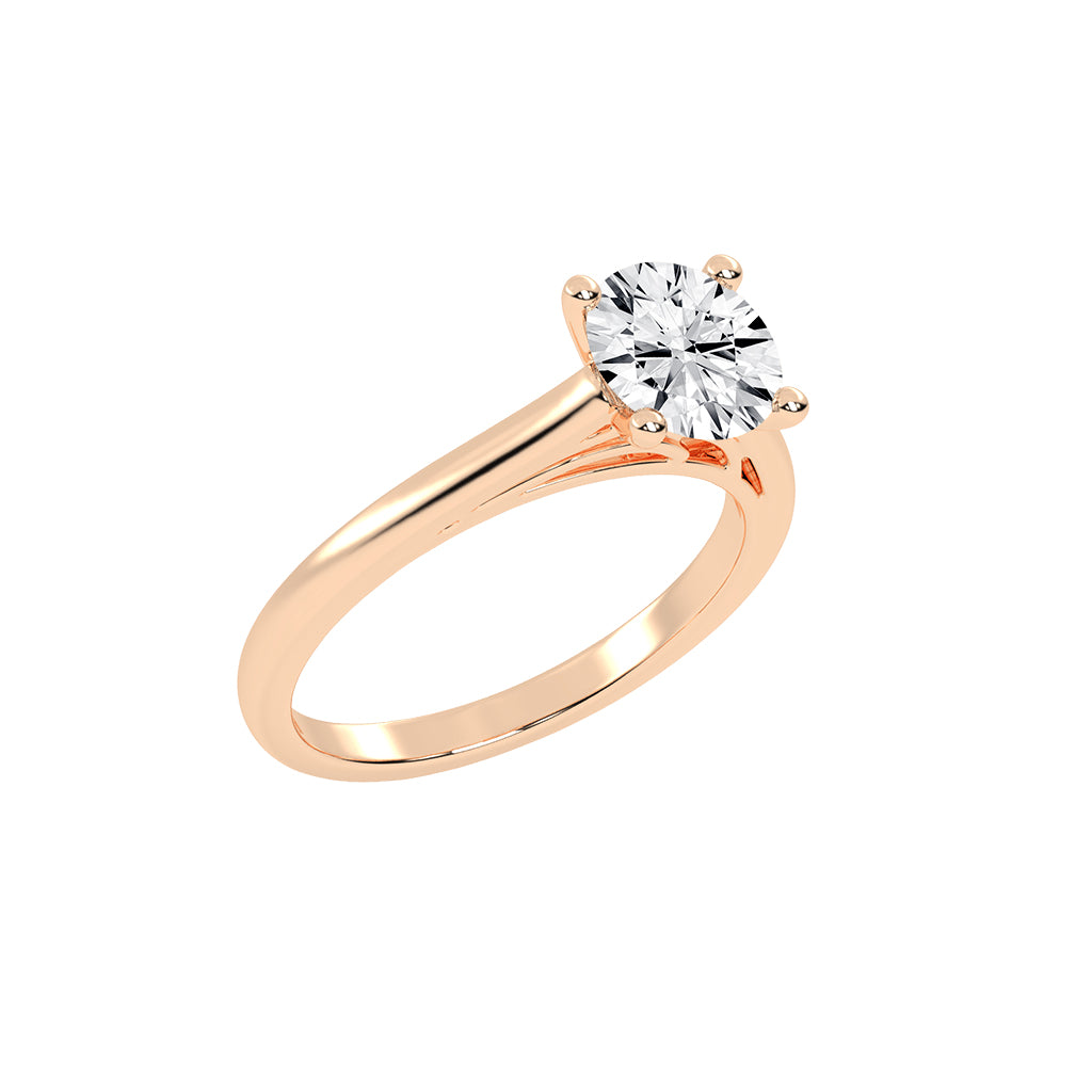 Solinae  Cathedral Round Cut Lab Diamond Ring