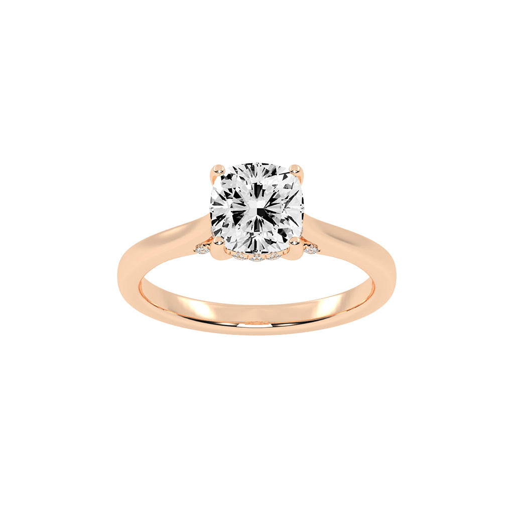 Clariside Cushion Cut Side Stone Lab Diamond Ring
