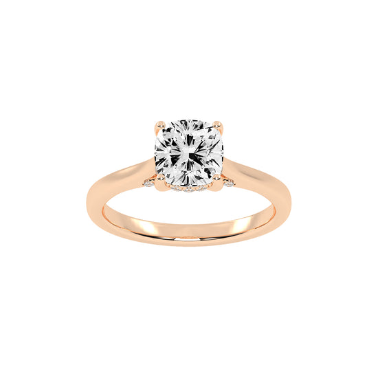 Clariside Cushion Cut Side Stone Lab Diamond Ring