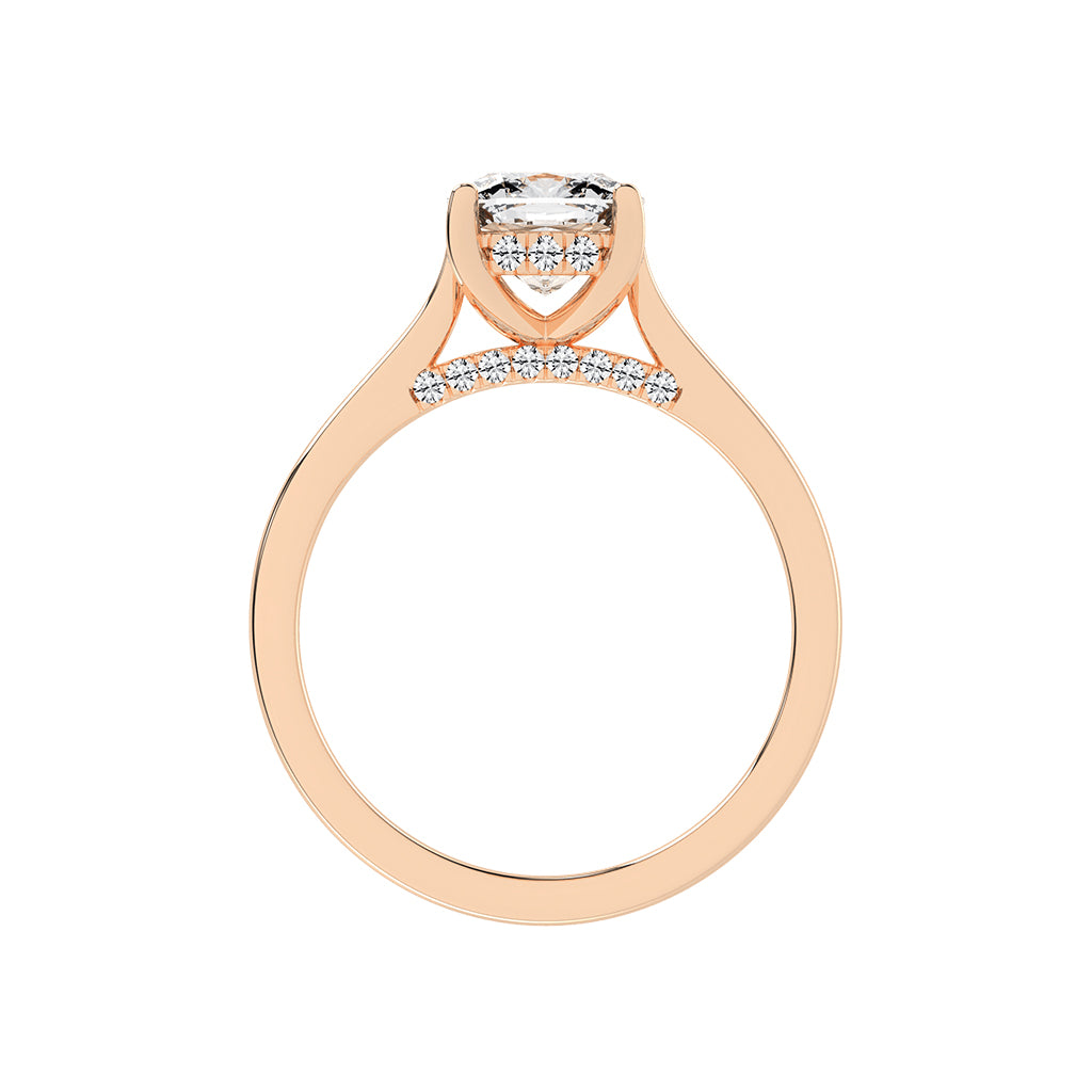 Clariside Cushion Cut Side Stone Lab Diamond Ring