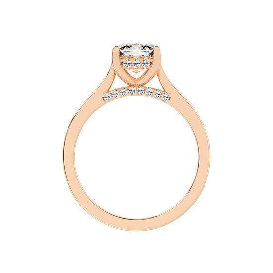 Clariside Cushion Cut Side Stone Lab Diamond Ring
