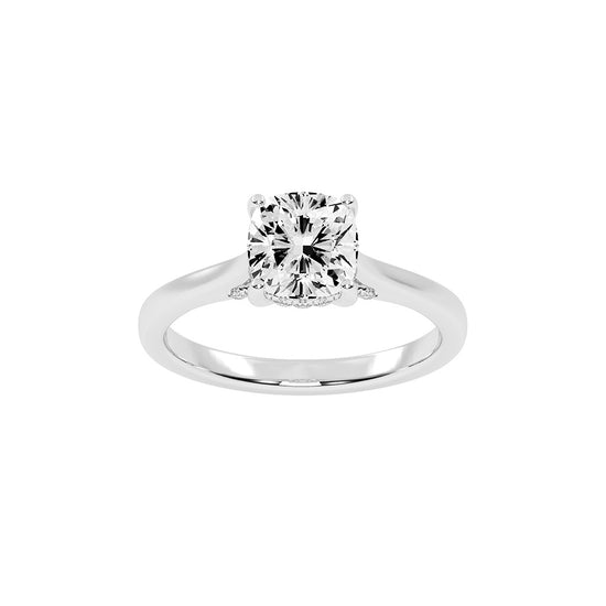 Clariside Cushion Cut Side Stone Lab Diamond Ring