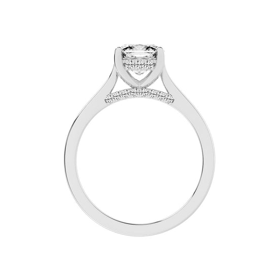 Clariside Cushion Cut Side Stone Lab Diamond Ring