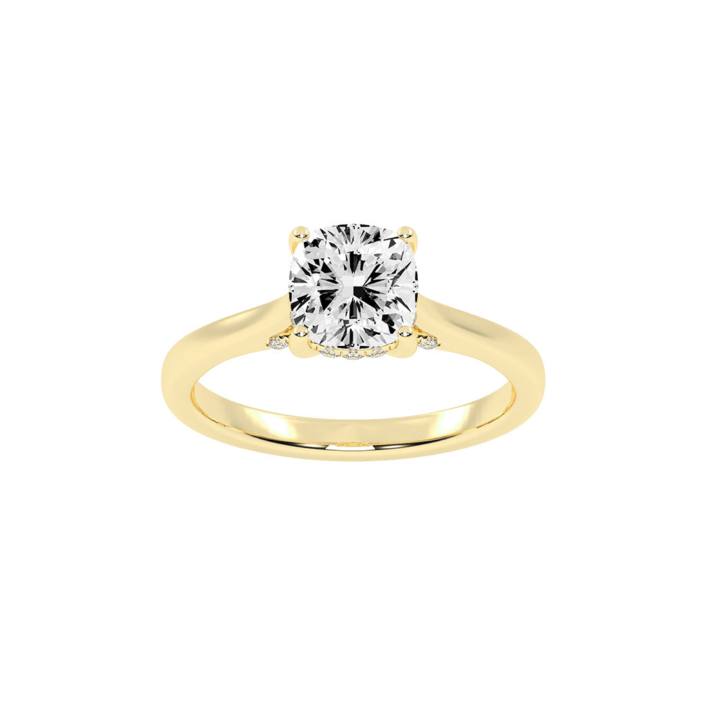 Clariside Cushion Cut Side Stone Lab Diamond Ring