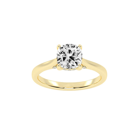 Clariside Cushion Cut Side Stone Lab Diamond Ring