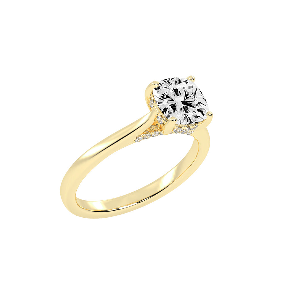 Clariside Cushion Cut Side Stone Lab Diamond Ring