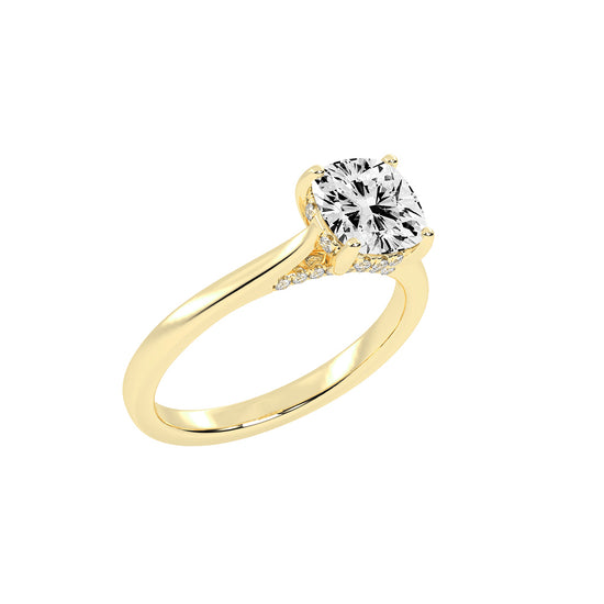 Clariside Cushion Cut Side Stone Lab Diamond Ring