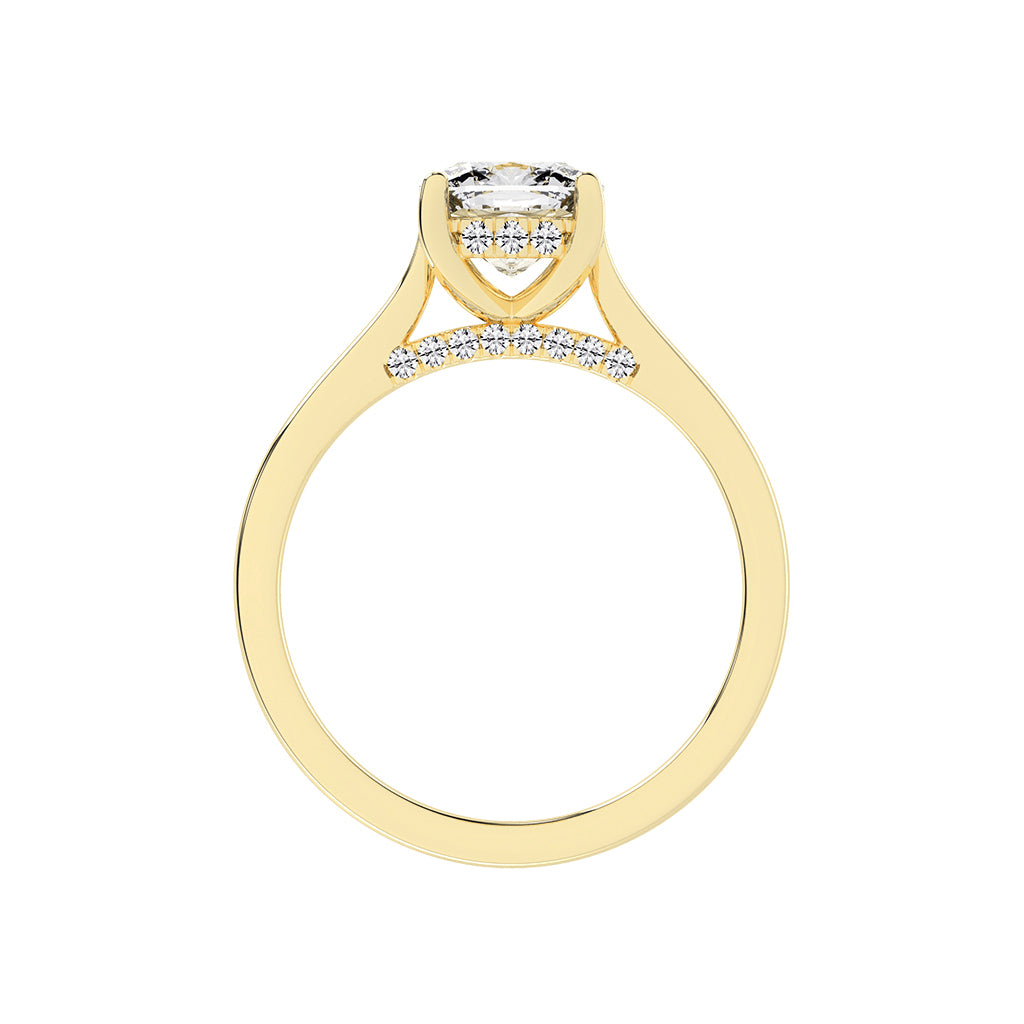 Clariside Cushion Cut Side Stone Lab Diamond Ring