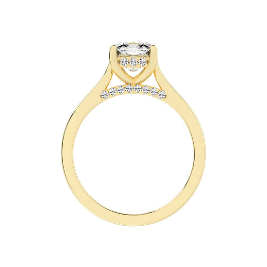 Clariside Cushion Cut Side Stone Lab Diamond Ring