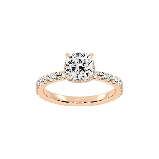 Halivara Cushion Cut Halo Lab Diamond Ring