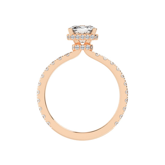Halivara Cushion Cut Halo Lab Diamond Ring
