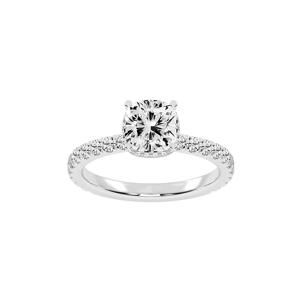 Halivara Cushion Cut Halo Lab Diamond Ring
