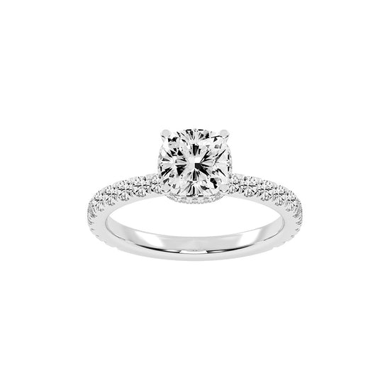 Halivara Cushion Cut Halo Lab Diamond Ring