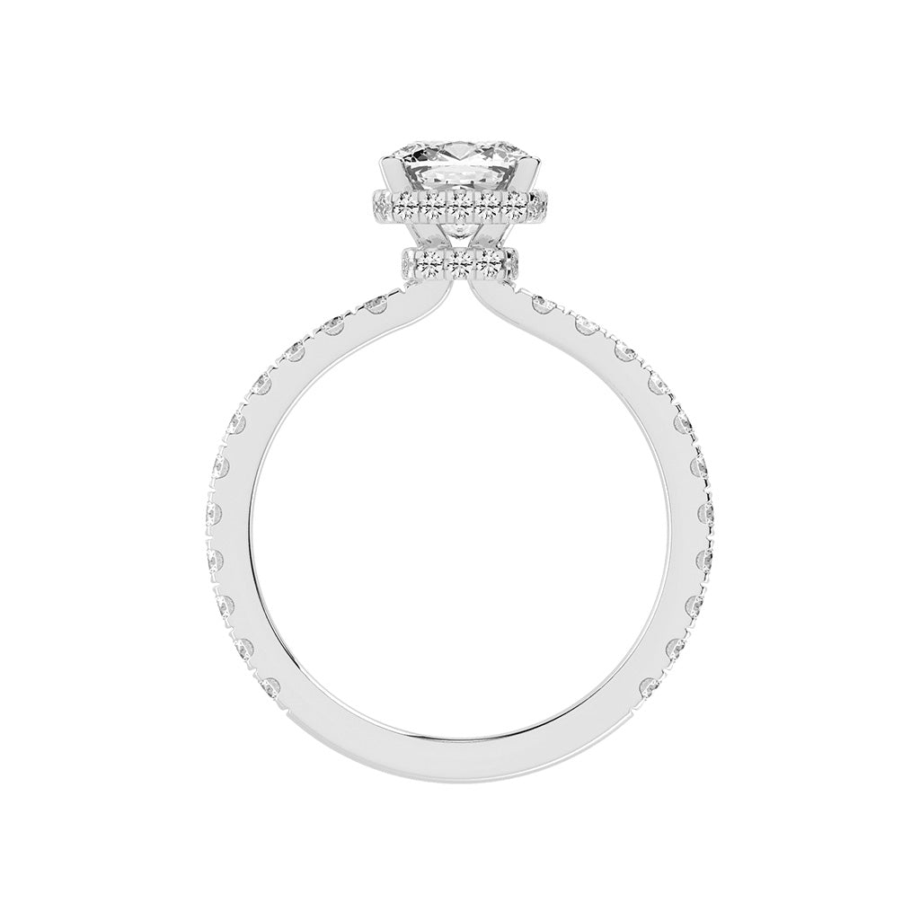 Halivara Cushion Cut Halo Lab Diamond Ring