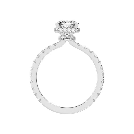 Halivara Cushion Cut Halo Lab Diamond Ring