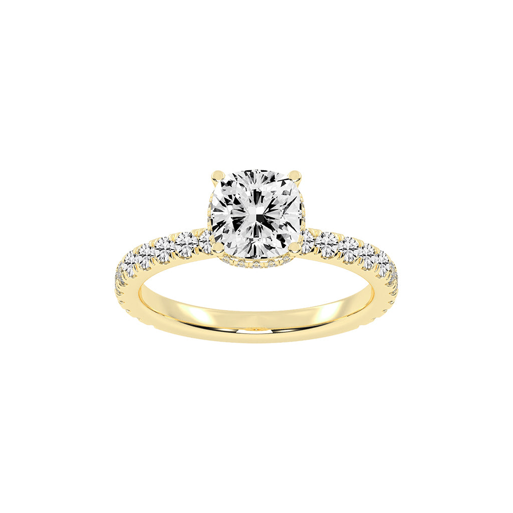 Halivara Cushion Cut Halo Lab Diamond Ring