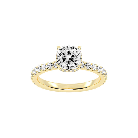 Halivara Cushion Cut Halo Lab Diamond Ring