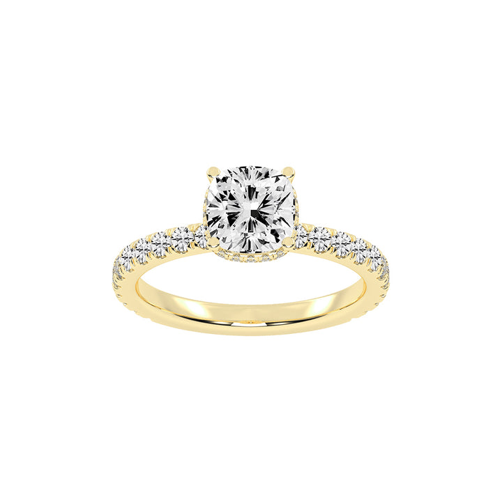 Halivara Cushion Cut Halo Lab Diamond Ring