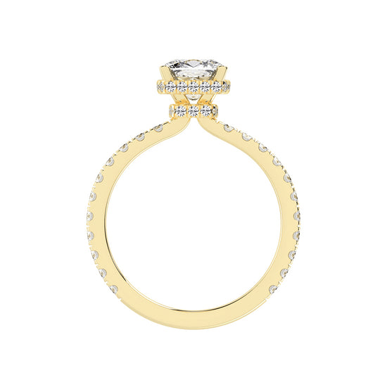 Halivara Cushion Cut Halo Lab Diamond Ring