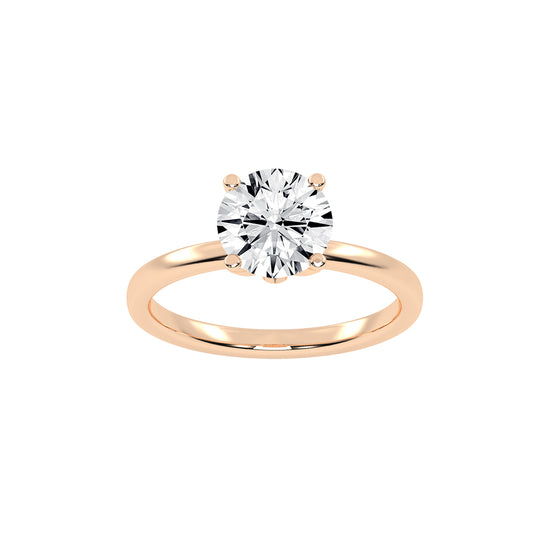 Solifra Four Prong Decorative Round Cut Lab Diamond Ring