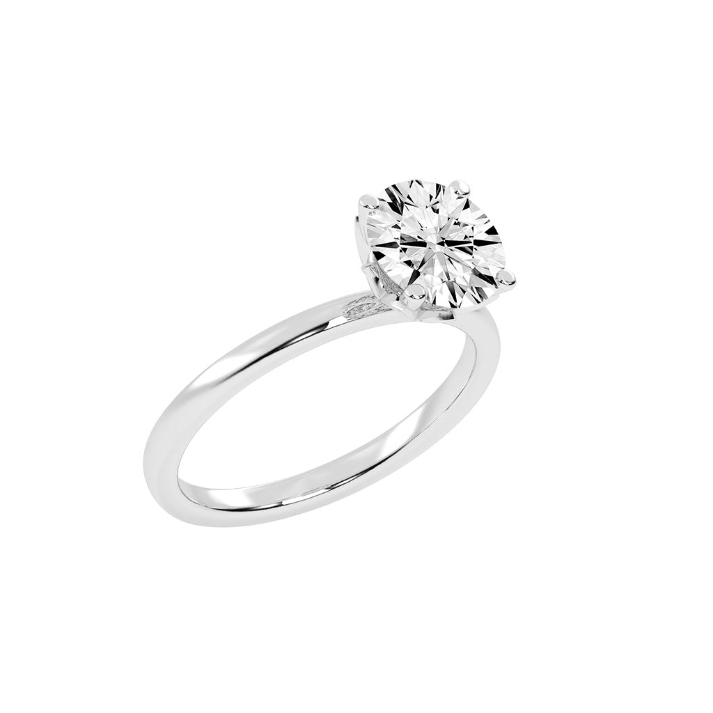 Solifra Four Prong Decorative Round Cut Lab Diamond Ring