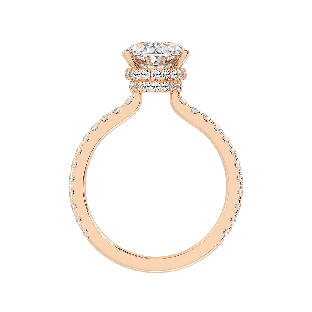 Brillastra Oval Cut Side Stone Lab Diamond Ring