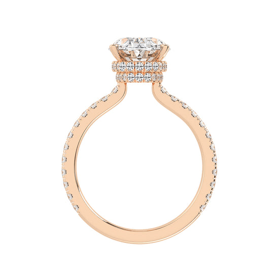 Brillastra Oval Cut Side Stone Lab Diamond Ring