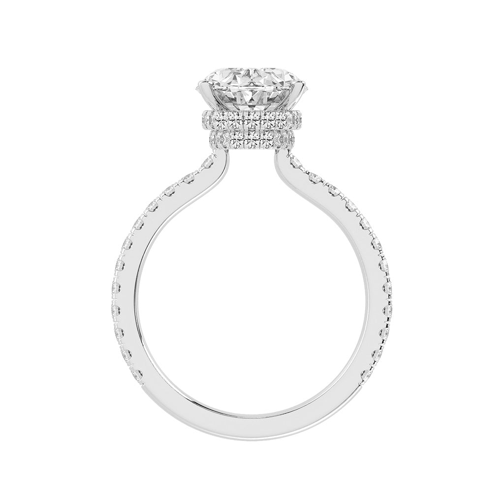 Brillastra Oval Cut Side Stone Lab Diamond Ring