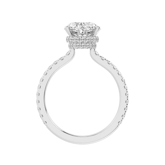 Brillastra Oval Cut Side Stone Lab Diamond Ring