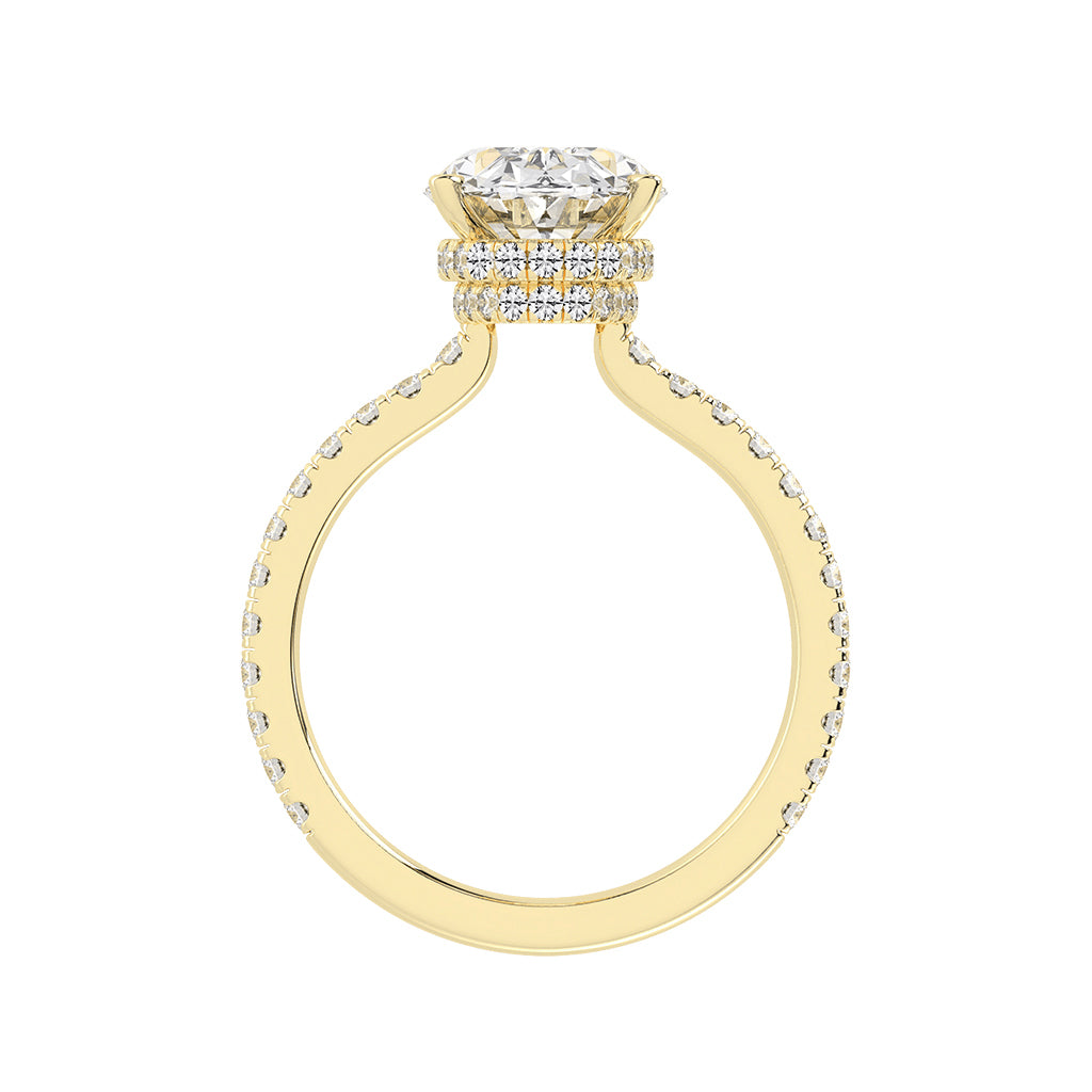Brillastra Oval Cut Side Stone Lab Diamond Ring
