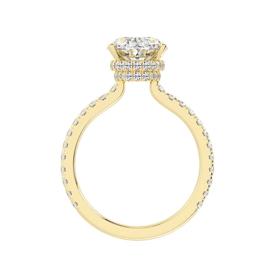 Brillastra Oval Cut Side Stone Lab Diamond Ring