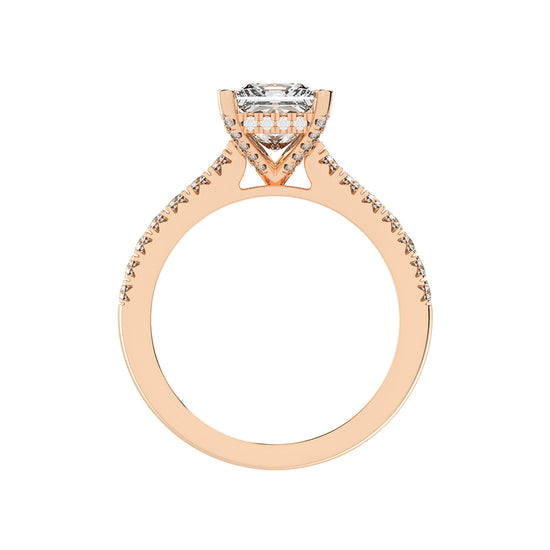 Sidora  Princess Cut Side Stone Lab Diamond Ring