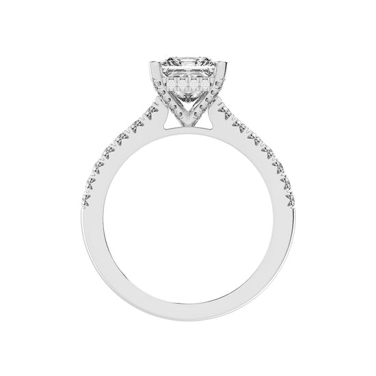 Sidora  Princess Cut Side Stone Lab Diamond Ring