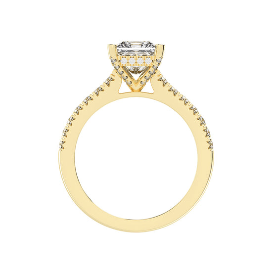 Sidora  Princess Cut Side Stone Lab Diamond Ring