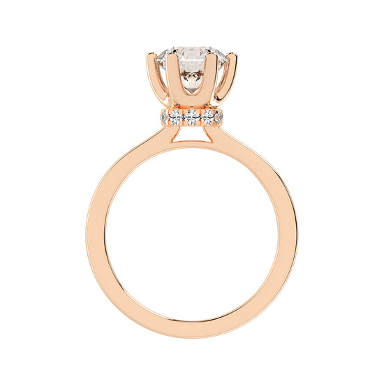 Soliterna Six Prong Round Solitaire Lab Diamond Ring