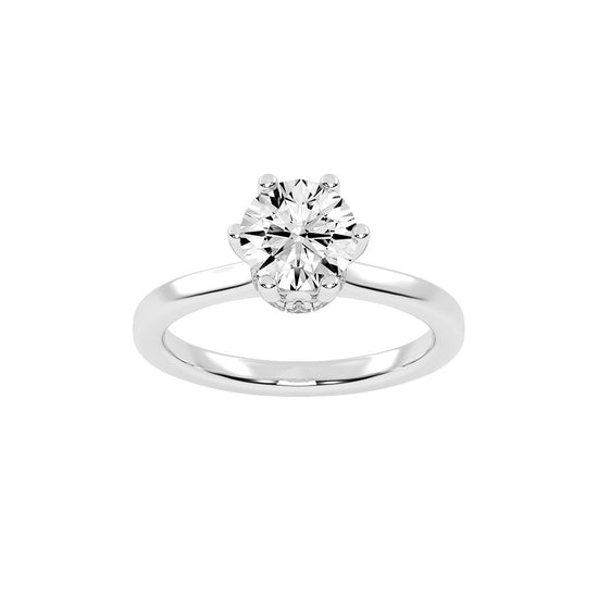 Soliterna Six Prong Round Solitaire Lab Diamond Ring