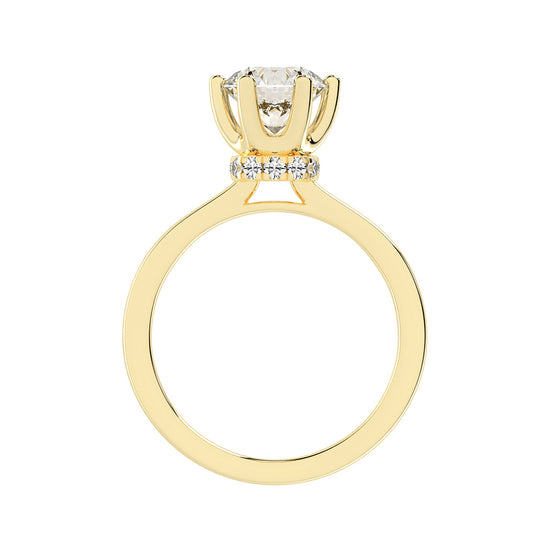 Soliterna Six Prong Round Solitaire Lab Diamond Ring