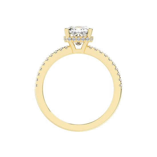Glissane Cushion Cut Side Stone Lab Diamond Ring