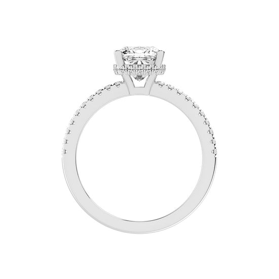Glissane Cushion Cut Side Stone Lab Diamond Ring