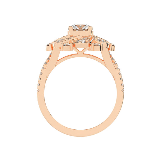 Gemissa Floral Style Cocktail Lab Diamond Ring