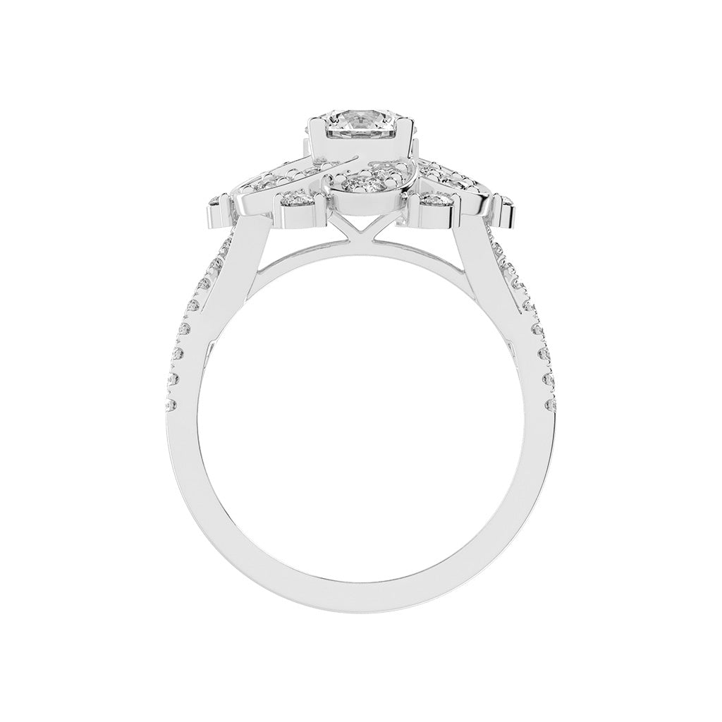 Gemissa Floral Style Cocktail Lab Diamond Ring