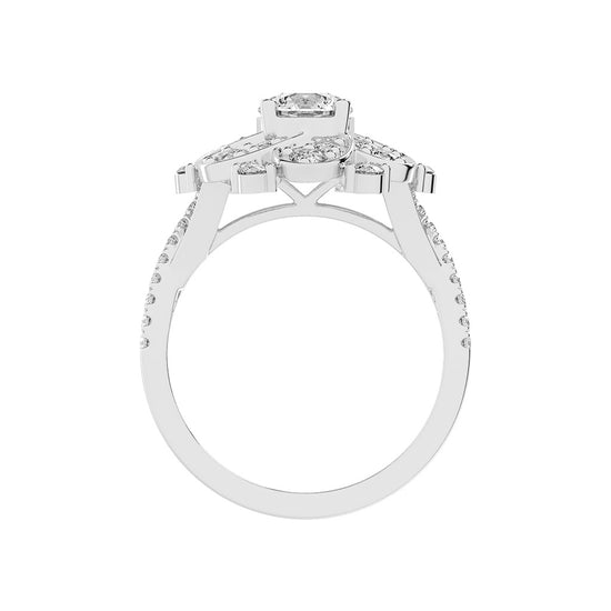 Gemissa Floral Style Cocktail Lab Diamond Ring